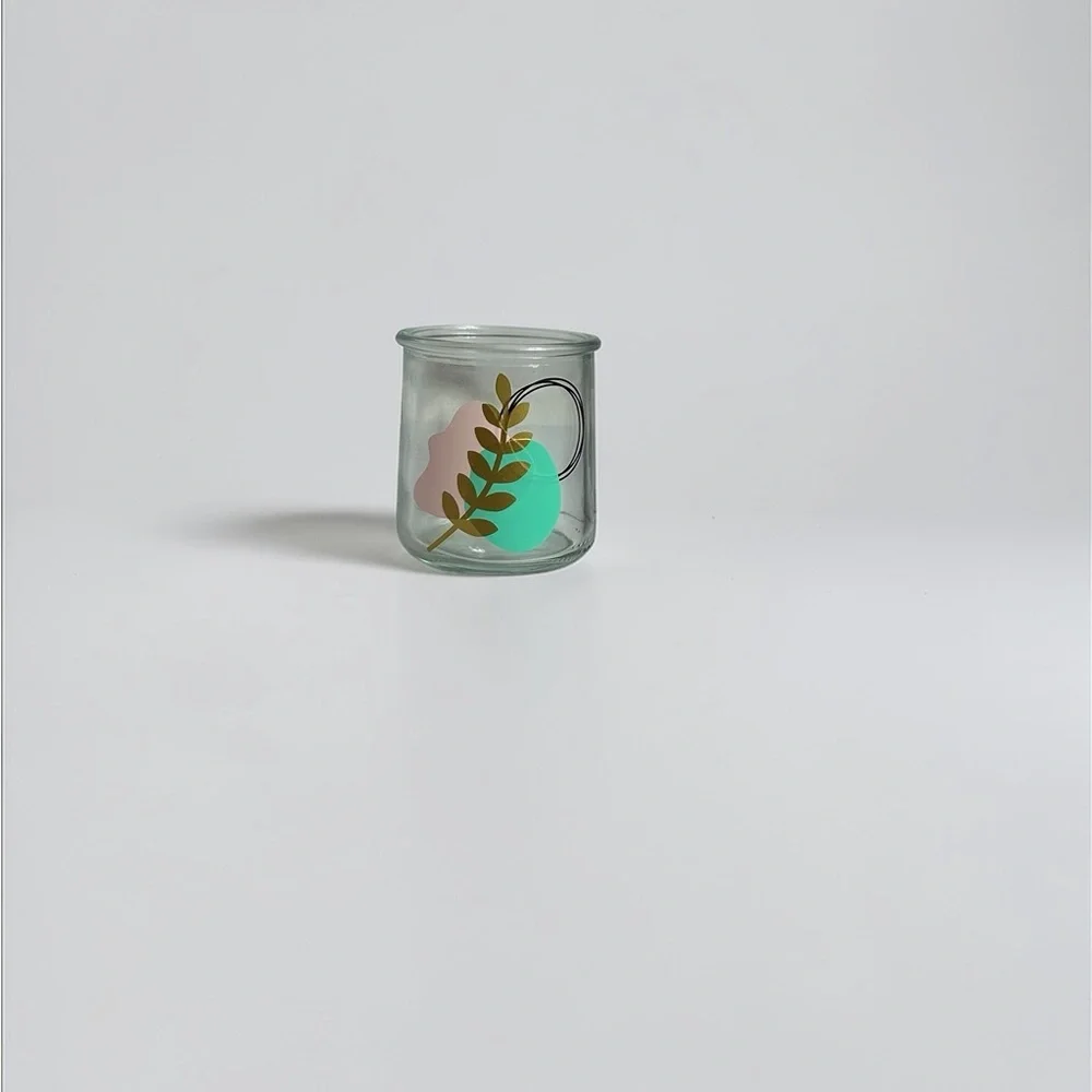 Decorative Glass Jar with Leaf Design
